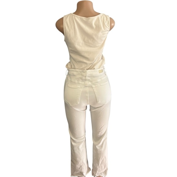 Adriano Goldschmied Farrah Mid-Rise Crop Boot Jeans White - Picture 7 of 10